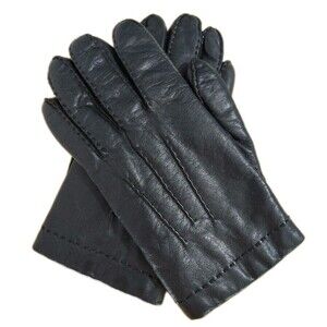 Aris Isotoner Men's 100% Fur Lined Leather Gloves, Black Size M Luxurious Gloves